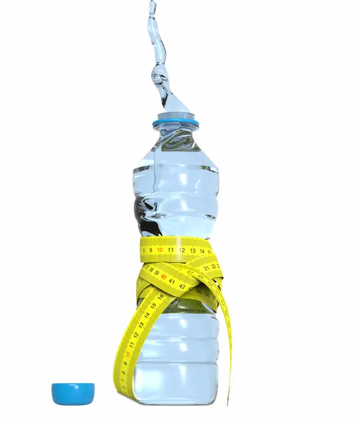 Wasserstrahl aus einer Flasche — Stockfoto