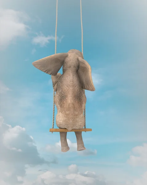 Слон на гойдалці — стокове фото