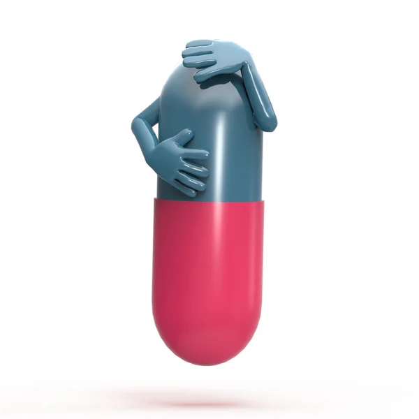 Pill with Hands — Stock Photo, Image