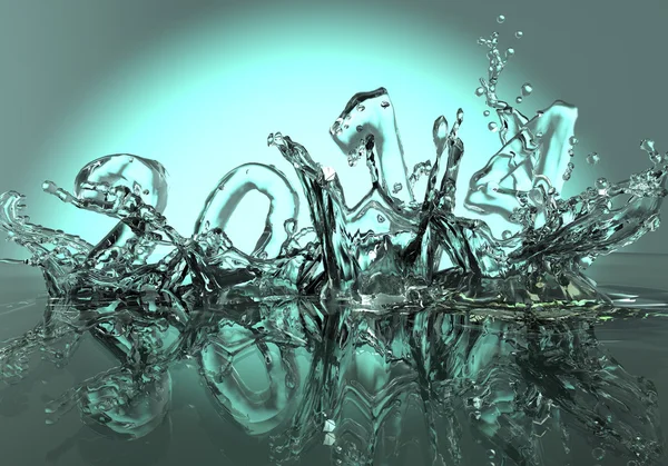 Nieuwe jaar 2014 water — Stockfoto