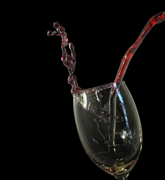 Rött vin stänk från glas — Stockfoto