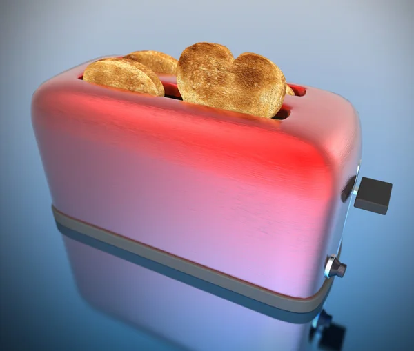 Hjärtformade toast — Stockfoto