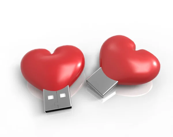 USB serca — Zdjęcie stockowe
