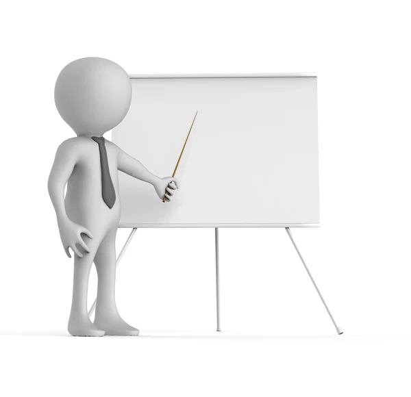 Man with a whiteboard — Stock Photo, Image