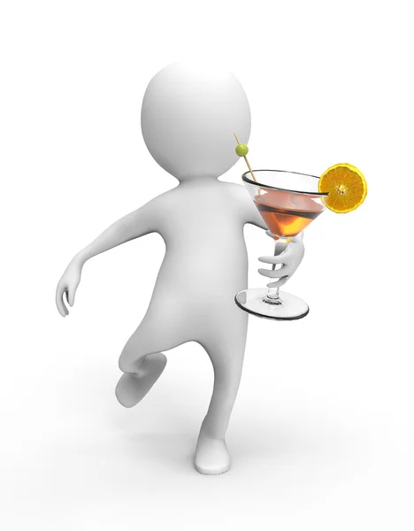 3D-Mann-Cocktail — Stockfoto