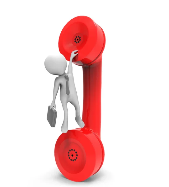 3d man - call by telephone — Stock Photo, Image