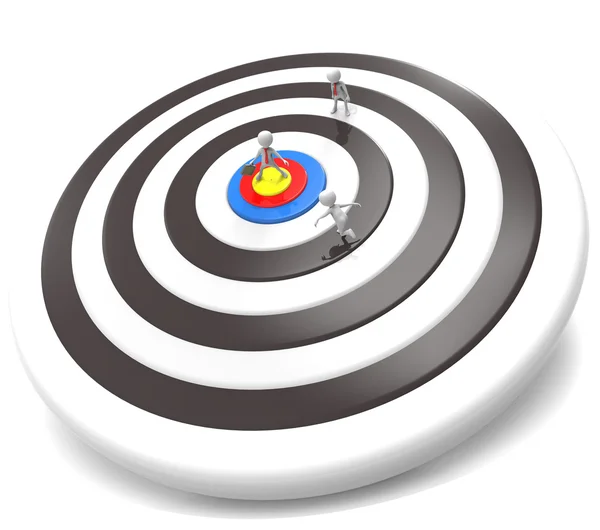 3d businessman at the center of a target — Stock Photo, Image