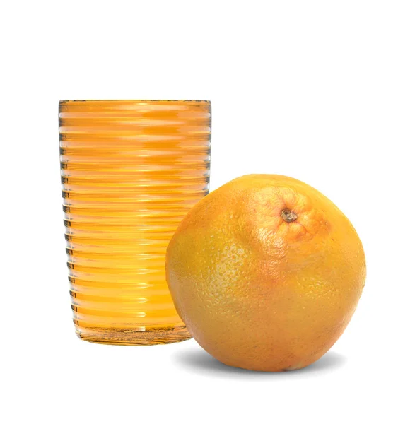 Naranja con vidrio —  Fotos de Stock