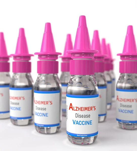 Vaccino Contro Alzheimer Corso Sperimentazione Clinica Uno Spray Nasale Illustrazione — Foto Stock