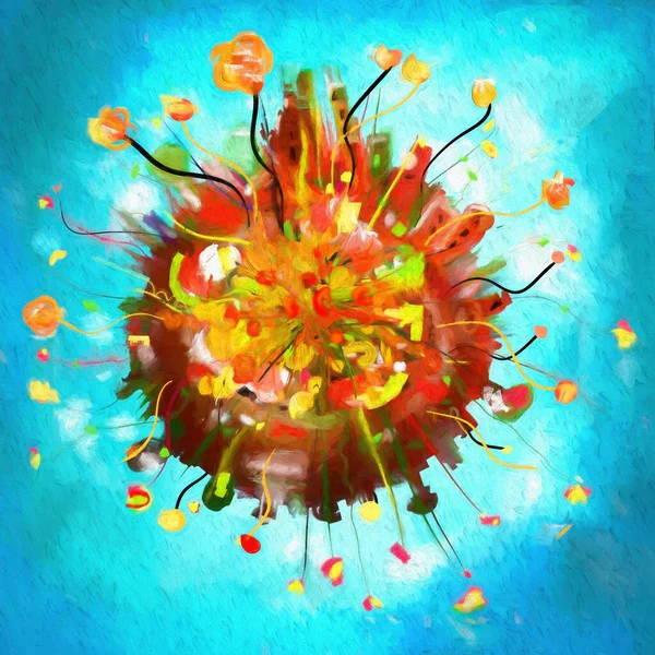 Abstract World Flowers Acrylic Painting — Stock Photo, Image