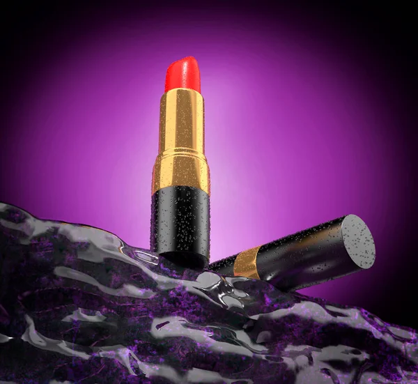 Lipsticks Vapor Droplets Top Piece Purple Ice Illustration — Stock Photo, Image