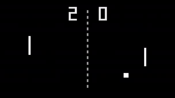 Old Arcade Game Board Tennis Computer Game Retro Vintage — 图库视频影像