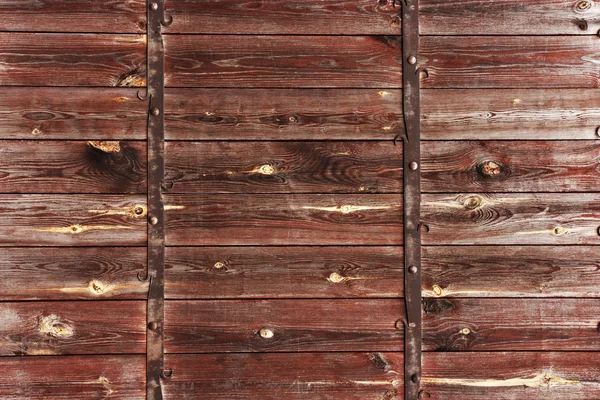 Holz Hintergrund mit Metall-Dekorationen. — Stockfoto