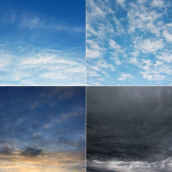 Morning, day, evening and stormy sky (high.res.)