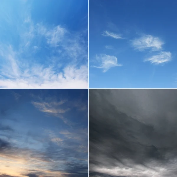 Morning, day, evening and stormy sky (high.res.) — Stock Photo, Image