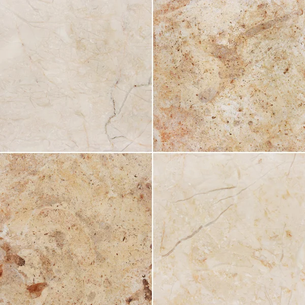 Vier verschillende textuur voor een lichte marmer en graniet. (high.res.) — Stockfoto
