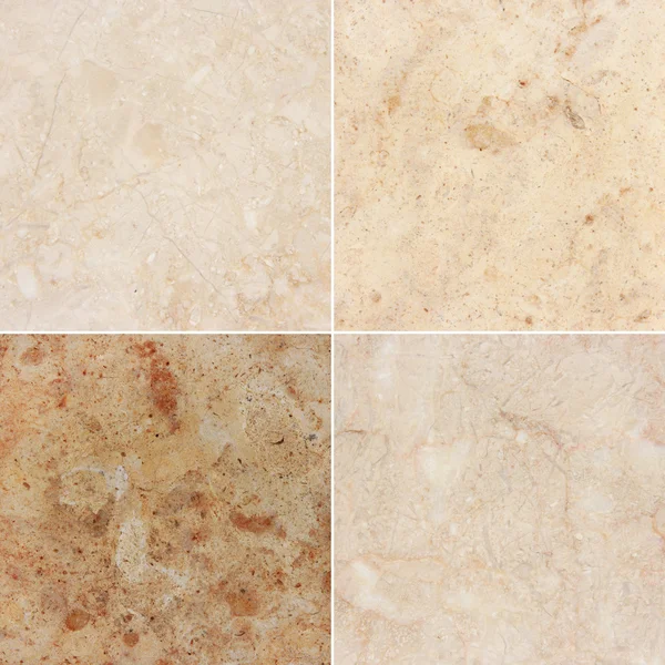 Vier verschillende textuur voor een lichte marmer en graniet. (high.res.) — Stockfoto