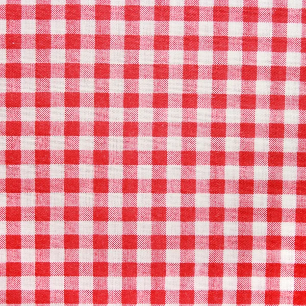 Texture of a red and white checkered picnic blanket. — Stock Photo, Image