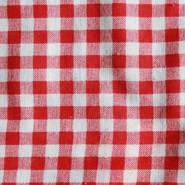 doku, kırmızı ve beyaz kareli Piknik battaniyesi.