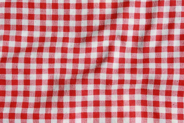 Texture of a red and white checkered picnic blanket. — Stock Photo, Image