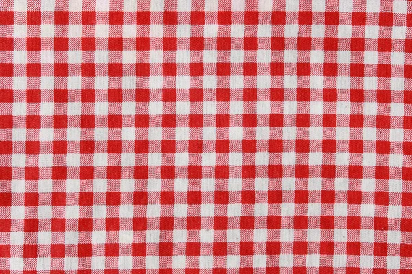 Texture d'une couverture de pique-nique à carreaux rouges et blancs . — Photo