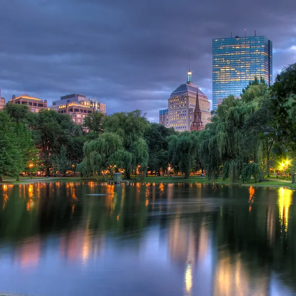 Copley Square a Boston di notte Foto Stock