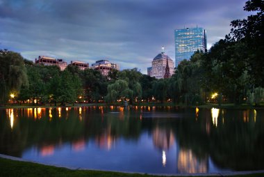 boston kamu Bahçeleri arasında günbatımı