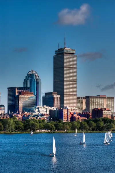 Vista da tarde do horizonte de Boston — Fotografia de Stock