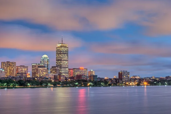 Tramonto su Boston Skyline — Foto Stock