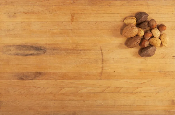 Mixed Nuts on Butcher Block