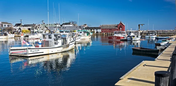 Rockport hamn med flottan — Stockfoto