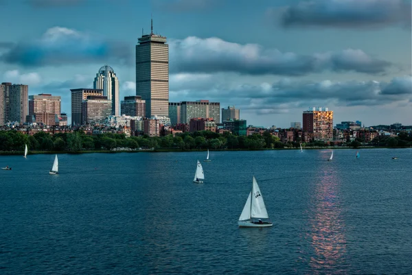 Boston Bateaux à voile au coucher du soleil — Photo