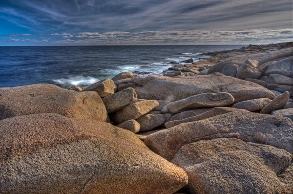 Veduta della costa rocciosa del New England Foto Stock Royalty Free