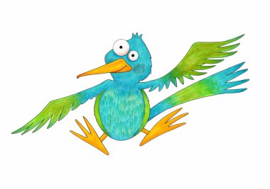 Colibrí de dibujos animados lindo