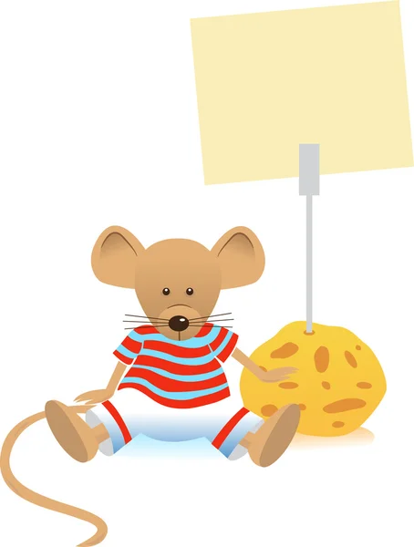 Mouse and Note Holder — Stock Vector