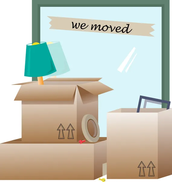 We Moved — Stock Vector