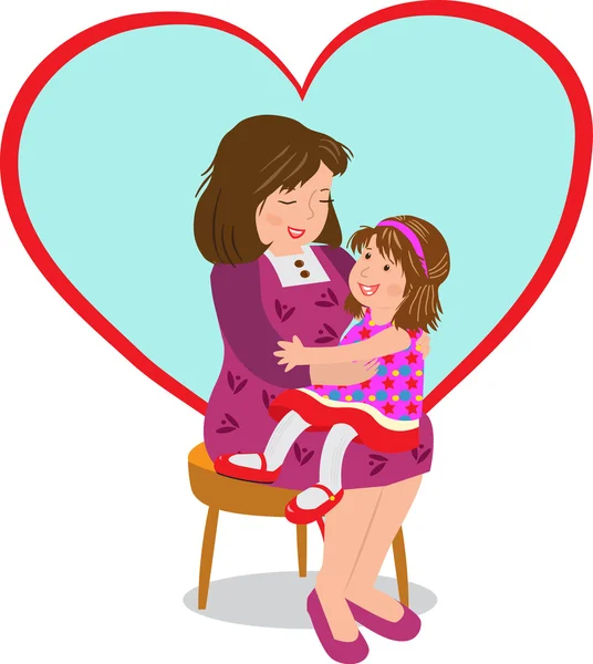 Mother and Girl — Stock Vector