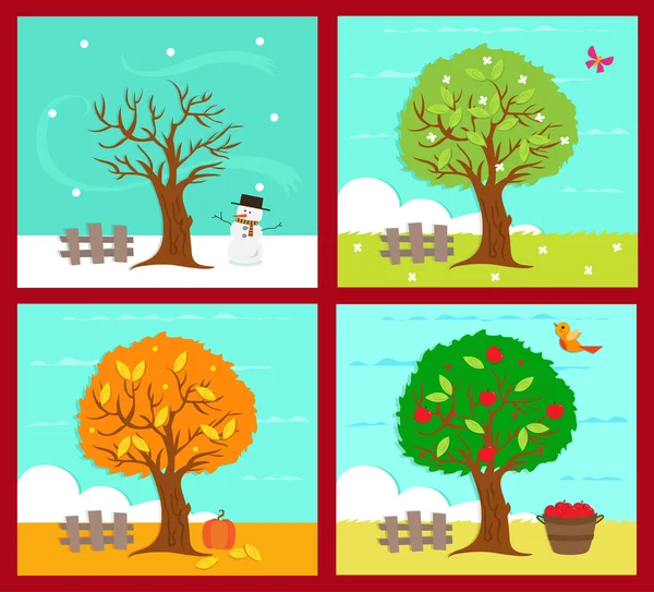 Les quatre saisons — Image vectorielle