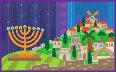 Hanukkah akşam Kudüs'te