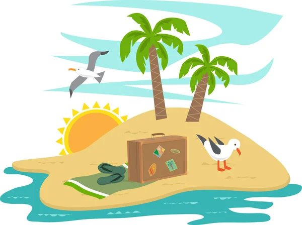 Vacaciones en isla — Vector de stock