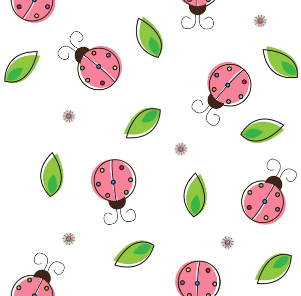 Ladybug pattern — Stock Vector