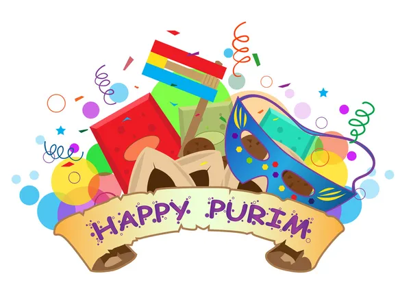 Happy Purim Banner — Stock Vector