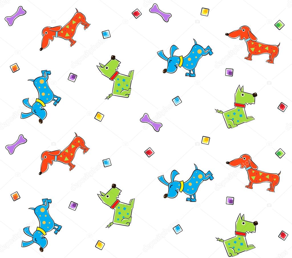 Colorful Dogs Pattern