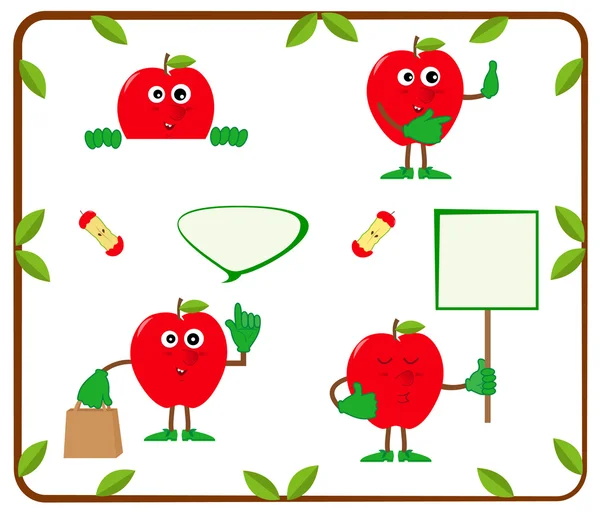 Manzanas lindas — Vector de stock