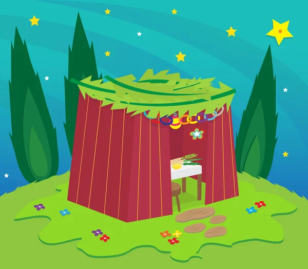 Sukkah por la noche — Vector de stock