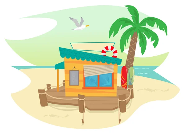 Cabane de plage — Image vectorielle