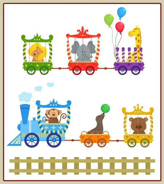 Tren de circo — Vector de stock