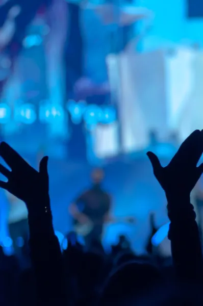 Silhouette of Raised Hands — Stock Photo, Image