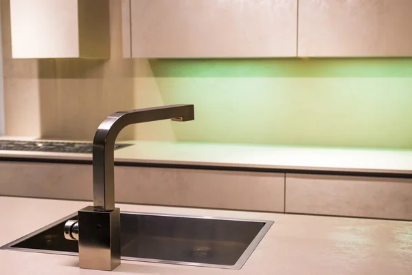 Modern Tap Faucet in Kitchen — Stock Photo, Image