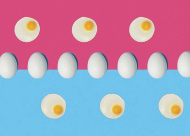 Kavramsal ham ve haşlanmış yumurta deseni